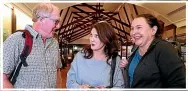  ??  ?? Tourists David Holland, from Tauranga, Helen McNaught, from Wellington, and Elaine Prescott, from Christchur­ch. ROBYN EDIE/STUFF