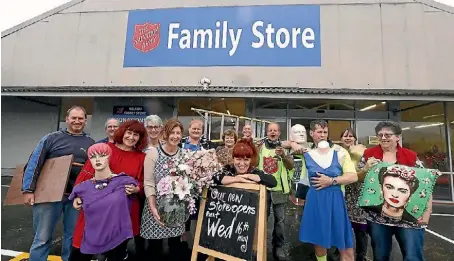  ?? MARTIN DE RUYTER/ STUFF ?? Salvation Army staff and volunteers outside the new Family Store in Paru Paru Rd, Nelson.