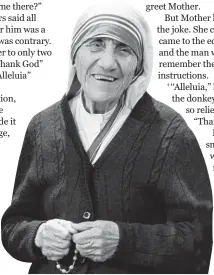  ??  ?? Game for a laugh: Mother Teresa, San Francisco, 1987