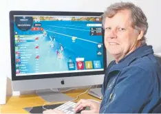  ?? Picture: GLENN FERGUSON ?? Steve Hassell taking part in an e-regatta.