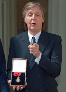  ??  ?? Paul McCartney was made a Companion of Honour in May