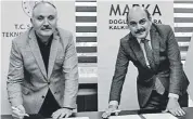  ?? ?? İşbirliği protokolü, Recep Öztürk (solda) ve Mustafa Çöpoğlu arasında imzaladı.