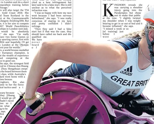  ?? Photograph: Getty ?? Samantha Kinghorn has revealed she went into the Paralympic­s with a shoulder injury