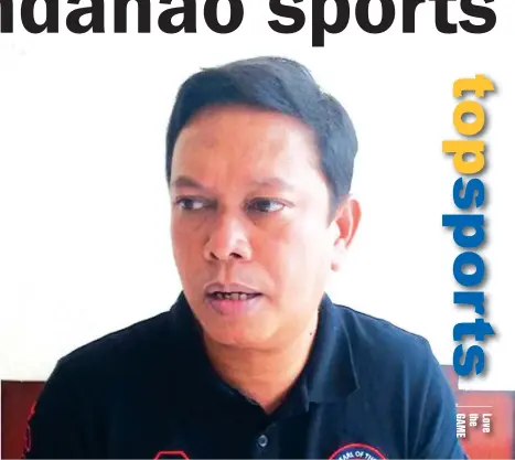  ??  ?? PHILIPPINE SPORTS COMMISSION (PSC) commission­er Charles Raymond Maxey speaks during the Davao Sportswrit­ers Associatio­n (DSA) Forum held at Hukad in SM City Davao Annex.