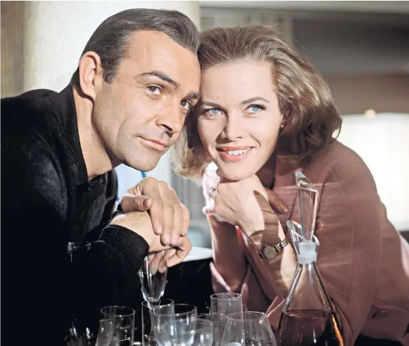  ?? ?? Sean Connery as James Bond in Goldfinger, where he seduces Pussy Galore, played by Honor Blackman