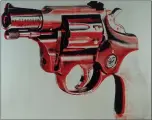  ??  ?? Gun, by Warhol, was gifted by Mr d’Offay.