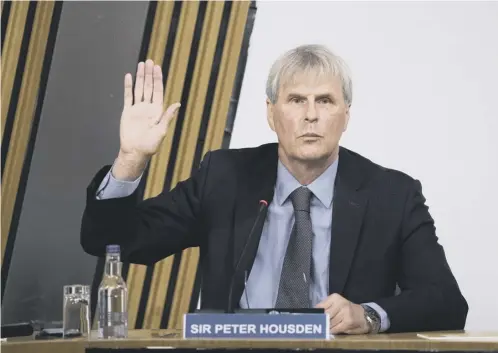  ??  ?? 0 Sir Peter Housden said Alex Salmond’s office usually ran very well, and staff were excited to be there, but this was ‘punctuated’ by conduct issues