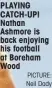 ?? PICTURE: Neil Dady ?? PLAYING CATCH-UP! Nathan Ashmore is back enjoying his football at Boreham Wood