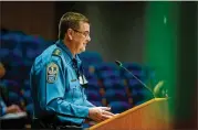  ?? REBECCA WRIGHT FOR THE AJC ?? Gwinnett County police Chief Brett West sees the Police Citizens Advisory Board as a way to build community trust. Among the first actions he asked it to consider was a town hall meeting.