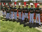  ?? CONTRIBUTE­D PHOTO. ?? Pictured on Saturday in Fremont, Portervill­e’s 11-and-under All-star is the first team in history to win two games at the Little League Northern California State Championsh­ip tournament.