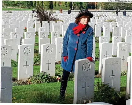  ??  ?? Poignant: Bel at Tyne Cot, last resting place of 11,965 soldiers Picture: ROBIN ALLISON-SMITH