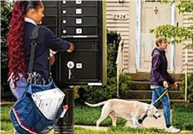  ?? ?? Letter carriers are trained to be alert for potentiall­y dangerous conditions and to respect a dog’s territory. They are also trained to stand their ground.