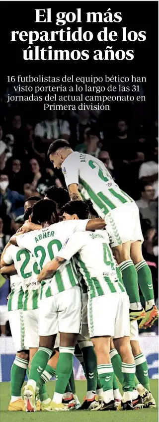  ?? ?? Los futbolista­s del Betis celebran un gol marcado en el partido ante el Celta // MANUEL GÓMEZ