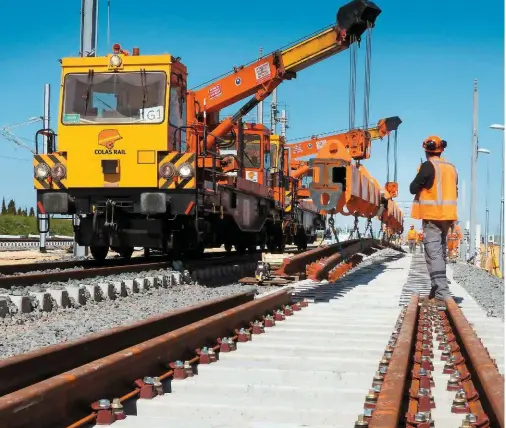  ?? COLAS RAIL. ?? More than 95% of Colas Rail’s employees constructi­ng Africa’s first high-speed line between Tangiers and Kenitra were local Moroccan nationals, leaving a strong skills legacy in the country well after the end of the project’s delivery phase.