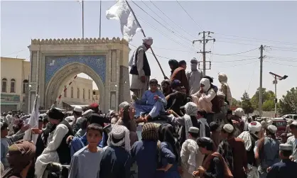  ?? AFP/Getty Images ?? Taliban fighters in Kandahar on 13 August 2021. ‘The Taliban’s fortunes rise with each district, town and province they capture.’ Photograph: