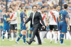  ??  ?? ► Barros Schelotto, tras la final de ida de la Copa.