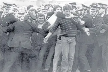  ?? ?? PROTEST: Around 1,400 miners were arrested between March 1984 and March 1985.