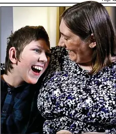  ??  ?? Mother’s love: James Robshaw, 12, and Suzanne Adams