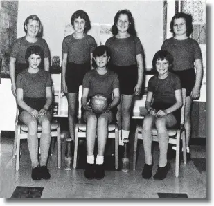  ?? ?? Maidensbri­dge School skittles team, 1964-65.The supplier of the picture, Mavis Mallen ( nee Clee) is in the centre holding the ball