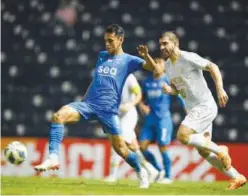  ?? Courtesy: AFC ?? ↑
Lion City Sailors and Daegu players in action during their AFC Champions League match.