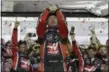  ?? CHUCK BURTON — THE ASSOCIATED PRESS ?? Kurt Busch celebrates in Victory Lane after winning the Daytona 500 on Feb. 26 at Daytona Internatio­nal Speedway in Daytona Beach, Fla.