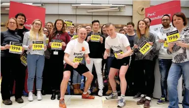  ??  ?? > The PwC team and, below, the University of Birmingham runners