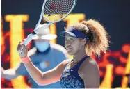  ?? ANDY BROWNBILL/ASSOCIATED PRESS ?? Third-seeded Naomi Osaka, who ousted Serena Williams in the Australian Open semifinals, puts her 20-match winning streak on the line against Jennifer Brady on Saturday.