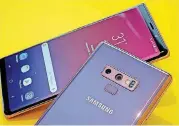  ?? [AP PHOTO] ?? The Samsung Galaxy Note 9 is shown in this photo. Samsung’s Note phones are niche products for heavy-duty consumers, especially those who use their phones heavily for work on the go.