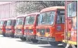  ??  ?? A total of 24,852 bus trips were cancelled due to the strike from various ST stands including Mumbai