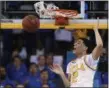  ?? AP FILE ?? UCLA guard Lonzo Ball dunks during game against Washington State in Los Angeles.