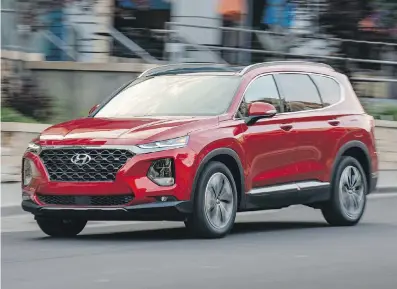  ??  ?? The new Santa Fe’s styling has a more broad-shouldered, masculine appearance than its predecesso­r.