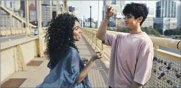  ?? Orion Pictures ?? EVA REIGN, left, and Abubakr Ali give fantastic performanc­es as a transgende­r student and her boyfriend.