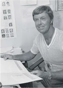  ?? | AP ?? Jim Bush, shown in 1979, was aWorldWar II veteran and Berkeley graduate who coached 30 track and field Olympians.