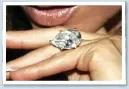  ??  ?? A 17ct Chopard pear-cut solitaire ring – which at £2m is the most expensive in the entire collection – was first worn by Victoria in 2005.