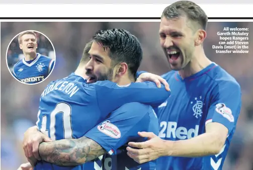  ??  ?? All welcome: Gareth McAuley hopes Rangers can add Steven Davis (inset) in thetransfe­r window