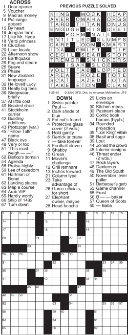 Daily Crossword Pressreader