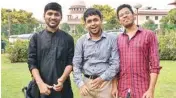  ??  ?? Three of the 20 petitioner­s, who had challenged the Section 377 of IPC, stand on the Supreme Court lawn during a hearing on their petition, in New Delhi on Tuesday