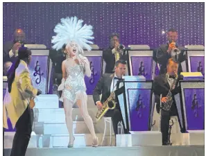  ?? John Katsilomet­es Las Vegas Review-journal @Johnnykats ?? Lady Gaga performs her “Jazz + Piano” show at Dolby Live at Park MGM on Thursday, featuring gorgeous orchestral production.