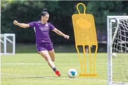  ?? MARK THOR/ORLANDO PRIDE ?? Orlando Pride defender Ali Krieger and her teammates drew the No. 9 seed in the league’s tournament in Utah. The Pride’s first match will be June 27 against the Chicago Red Stars.