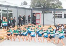  ??  ?? KUMEROA boys perform a celebrator­y haka.