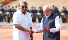  ??  ?? This file photo shows Sri Lanka’s President Gotabaya Rajapaksa and Indian Prime Minister Narendra Modi