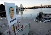  ??  ?? A memorial to Sean Monterrosa and other victims of police brutality has been built at Lake Merritt in Oakland.