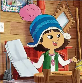  ??  ?? Molly, left, is voiced by Sovereign Bill, and her mother is voiced by Jules Koostachin. PBS took extra steps in representa­tion so that even the Native
characters are voiced by actors of Alaska Native or First Nations heritage.