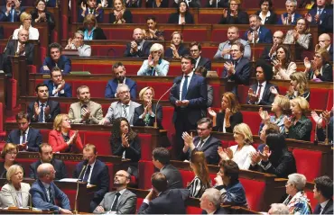  ?? (AFP) ?? Lawmakers at the French National Assembly, in Paris on October 2