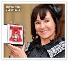  ?? ?? She was made a CBE in 2012