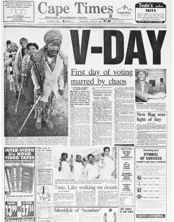  ??  ?? LEGACY: April 27, 1994 – a day few will ever forget as millions went to the poll in the new democratic elections. If you kept your newspaper from that day you have a priceless memory. It features in this sixth edition.