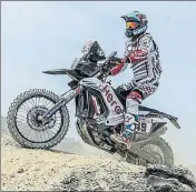  ?? HT PHOTO ?? India’s CS Santosh said he was happy to overcome the challenges during the second stage of the Dakar Rally.