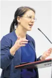  ?? ERIC BOURQUE ?? Anne Winters, a planner with WSP in Dartmouth, speaks to Argyle municipal council during its March 10 meeting.