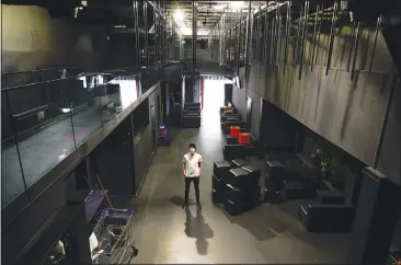  ?? ?? Davide Volonte, manager and director of the Rocket Club, stands inside the empty venue.