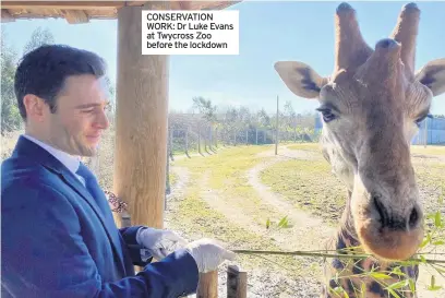  ??  ?? CONSERVATI­ON WORK: Dr Luke Evans at Twycross Zoo before the lockdown